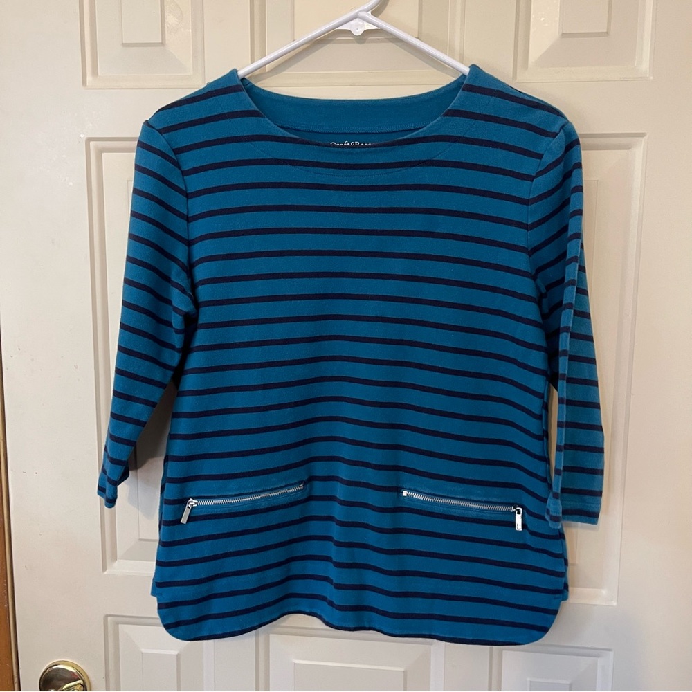 Croft & Barrow Blue Striped Women's Top
